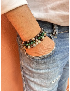 Bracelet Labradorite, Oeil de Tigre Rouge et Prospérité 2