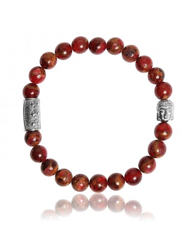 Bracelet Jaspe Rouge et Bouddha