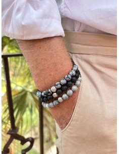 Bracelet 8mm Snowflake stone 2