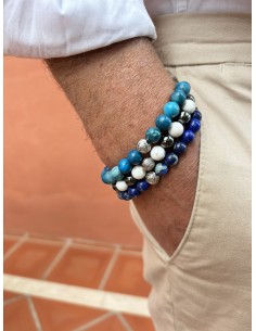 Bracelet White Howlite / Hematite and Prosperity 2