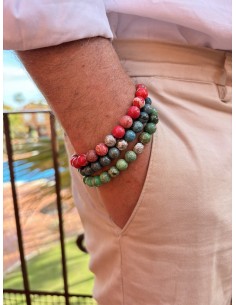 Bracelet Jaspe de Mer Vert et Talisman 2