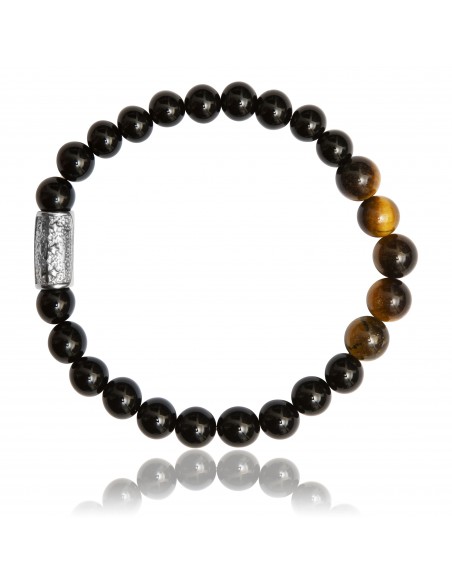 Bracelet Agathe Noire et Oeil de Tigre