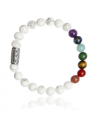 Bracelet 7 Chakras Howlite Blanche