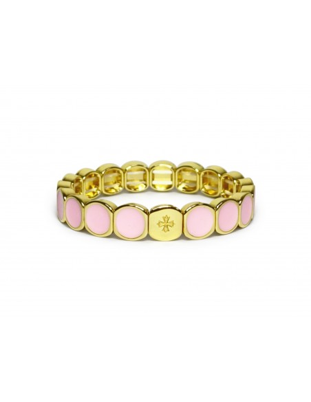 Bracelet Métal émaillé Rose Poudré
