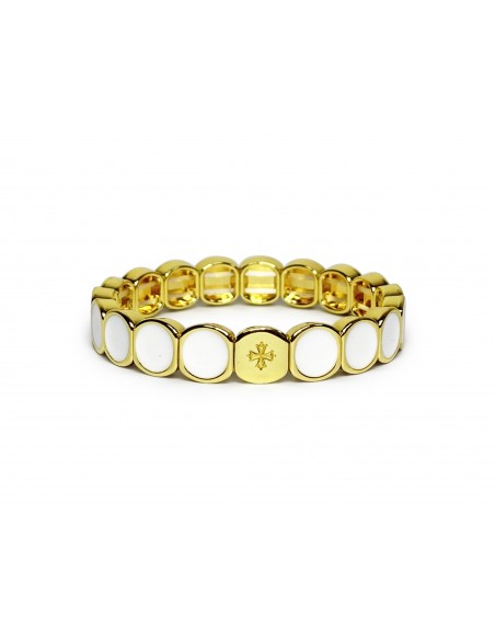 Bracelet Métal émaillé Blanc