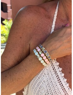 Bracelet Métal émaillé Rose Poudré 2