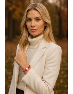 Bracelet Métal émaillé Lilas 2