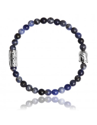 Bracelet 6 mm African Sodalite and Buddha