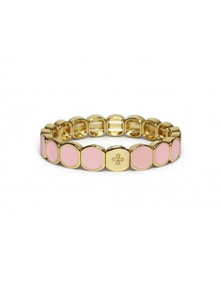 Bracelet Métal émaillé Rose Poudré