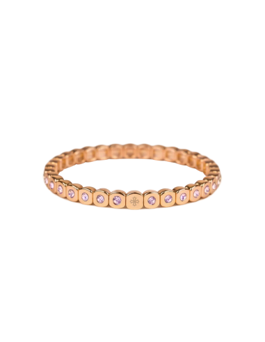 Bracelet Métal émaillé Strass Rose Poudré