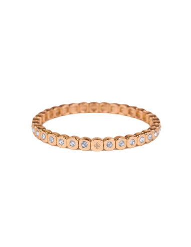 Bracelet Métal émaillé Strass Blanc