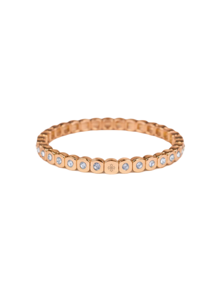 Bracelet Métal émaillé Strass Blanc