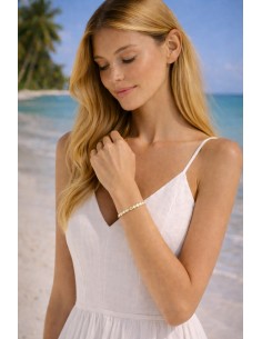 Bracelet Métal émaillé Slim Blanc 2