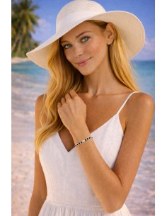 Bracelet Métal émaillé Slim Marine 2