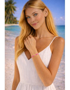 Bracelet Métal émaillé Slim Fuchsia 2