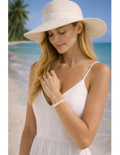 Bracelet Métal émaillé Rose Dragée 2