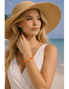 Bracelet Métal émaillé Bold Orange 2