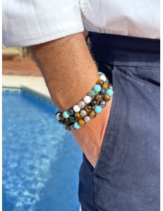 Bracelet Turquoise / Tiger Eye / Hematite and Prosperity 2