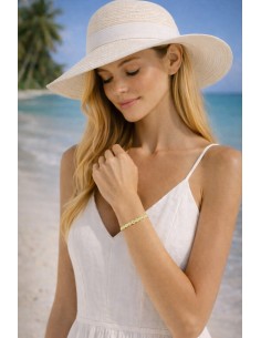 Bracelet Métal émaillé Slim Blanc - Pastèque - Rose Dragé 2
