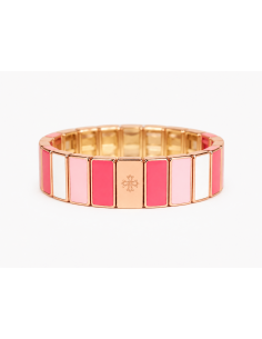 Bracelet Métal émaillé Prestige Blanc - Pastèque - Rose Dragé