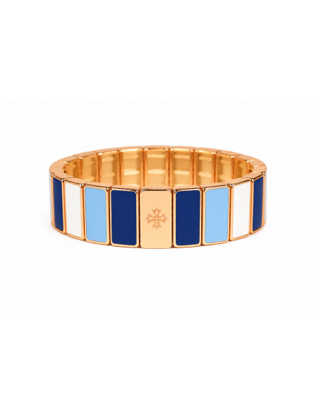Bracelet Métal émaillé Prestige Blanc - Saphir - Azur