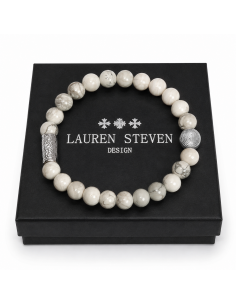 Bracelet  Howlite Blanche et Talisman Prospérité 2