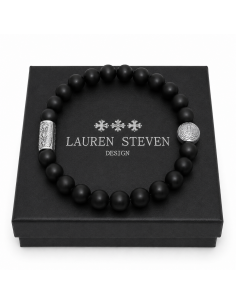 Bracelet Onyx Noir Mat et Talisman de Prospérité 2