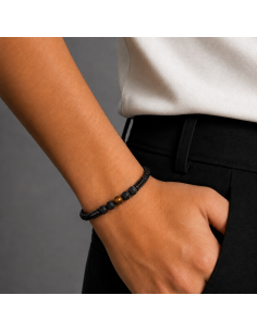 Bracelet Cuir Tressé et Pierres 2
