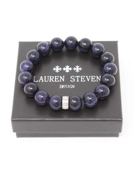 Bracelet 12 mm Pierre de Sable Bleu