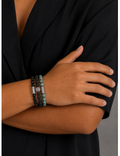Bracelet Jaspe de mer turquoise et Talisman 2