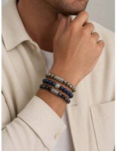 Bracelet Obsidienne Flocon de Neige et Talisman 2