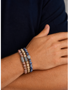 Bracelet Jaspe Marbré Beige et Talisman 2