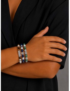 Bracelet  Howlite / Lapis Lazuli et Prospérité 2