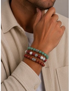 Bracelet Howlite / Jaspe de Mer Rouge et Prospérité 2