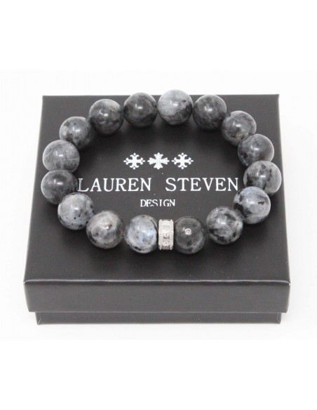 Bracelet 12 mm Grey Larvikite