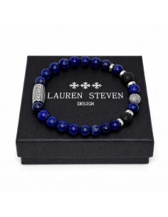 Bracelet 8mm Lapis Lazuli / Pierre de Lave 2