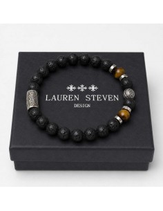 Bracelet 8mm Pierre de Lave / Oeil de Tigre 2