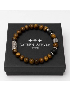 Bracelet 8mm Oeil de Tigre Mat / Pierre de Lave 2