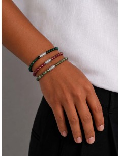 Bracelet 6 mm Jaspe Rouge et Prospérité 2