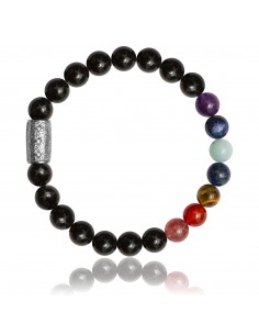 Bracelet 7 Chakras Black Agate