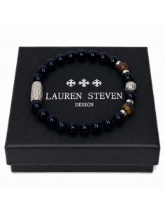 Bracelet Agate Noire / Oeil de Tigre et Prospérité 2