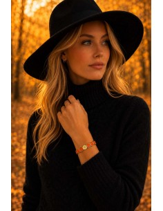 Apricot Enamel Metal Bracelet 2