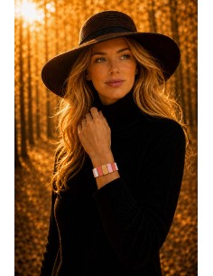 Bracelet Métal émaillé Prestige Blanc - Pastèque - Rose Dragé 2