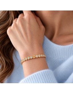 Bracelet Métal émaillé Strass Azur 2