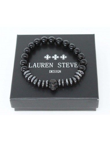 Bracelet Pierre de Lave Skull