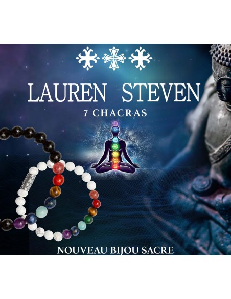 Bracelet 7 Chakras Black Agate