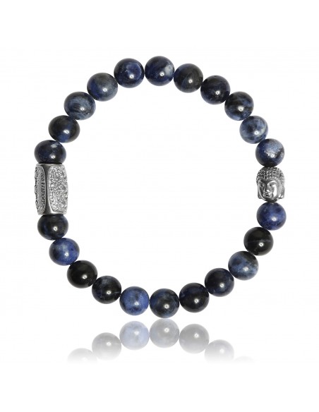 Bracelet Sodalite Africaine et Bouddha