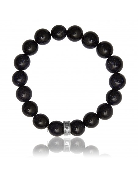 Bracelet 12 mm Pierre de Sable Bleu