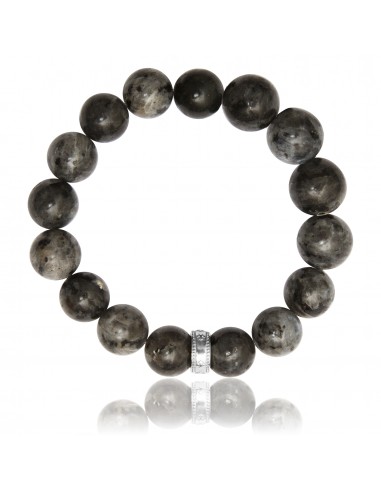 Bracelet 12 mm Larvikite Grise