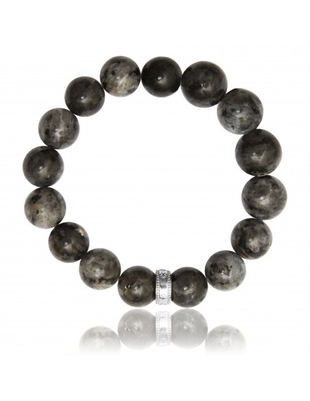 Bracelet 12 mm Larvikite Grise